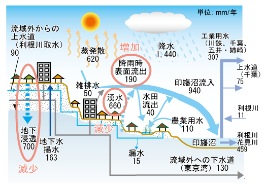 水収支の変化 - いんばぬま情報広場